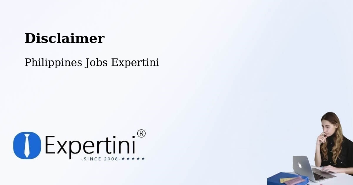 Disclaimer – Sangay - Philippines Jobs Expertini